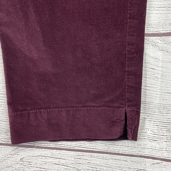 J Jill Purple Red Pull-On corduroy Pants Elastic Waist Size 14 - Picture 4 of 9